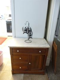small marble top chest  / just one of the many Halloween items