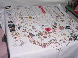 Some of the large selection of costume jewelry