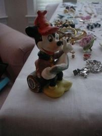 Very rare 1940's, Walt Disney porcelain Mickey Mouse, still has the original foil sticker attached