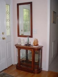 Beautiful hall curio and wall mirror