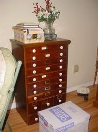 Antique map or document cabinet
