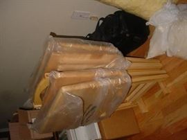 Set of never used oak TV trays