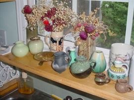 Some of the small pottery, various artists
