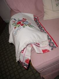 Lots of hand sewn linens