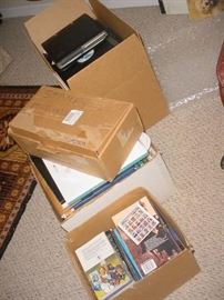 4 of the large boxes of the extensive stamp collection