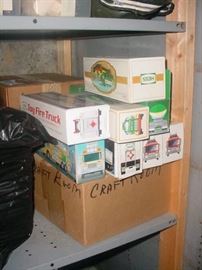 Boxes of old Hess trucks and other trucks