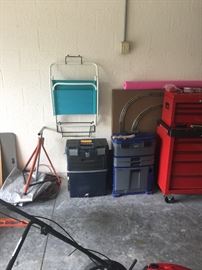 Tools chest by taskforce, you can see part of the mounted train track, we will get out and display 