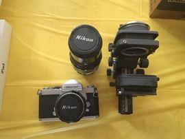 Nikon Cameras, lenses and storage bags 