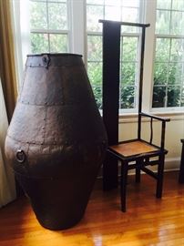 Antique Shipping Pot and Ming Cjair(s)