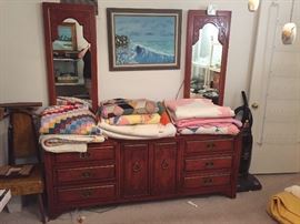 Thomasville Asian Style King Size Dresser with Mirrors