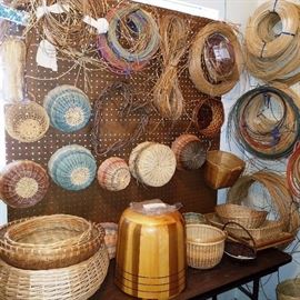 More basket making supplies and handmade baskets