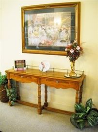 SOFA TABLE WITH BRASS RAILINGS