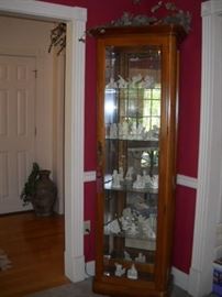 23 WIDE, 12 DEEP 76 TALL CURIO WITH DEPT 56 CHRISTMAS SNOW BABIES