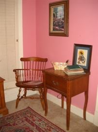 WINDSOR ARM CHAIR AND SEWING MACHINE