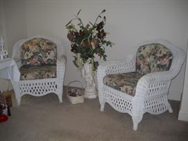 PAIR WICKER CHAIRS