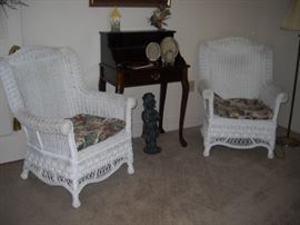 PAIR WICKER CHAIRS