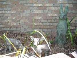 CONCRETE RABBIT AND DOE'S