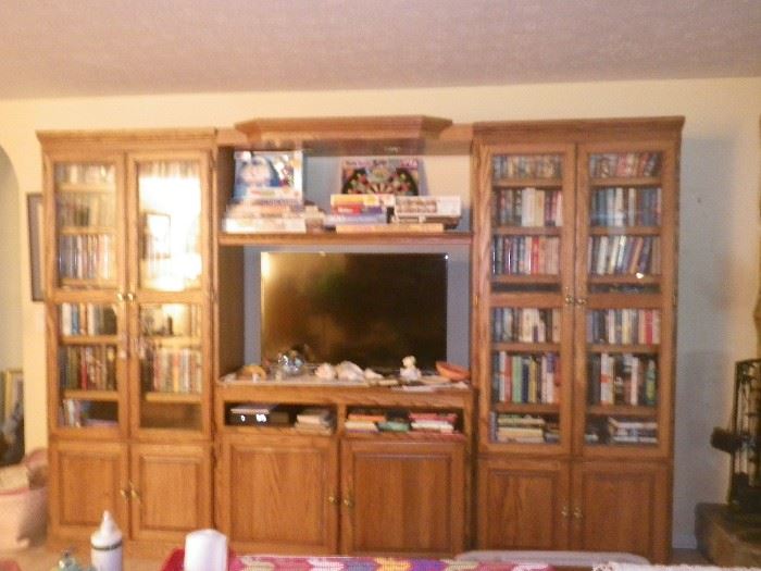 Bookcases and entertainment center - separate pieces