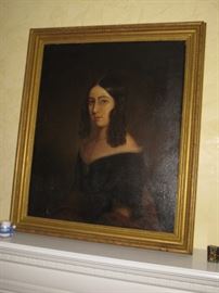 19th century painting. Oil on canvas. 30" high c 25" wide. Artist C. Davis