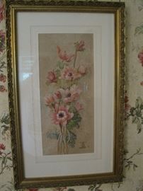 Floral portrait. Oil on paper painting. 25" high x 19" wide. Artist: Caroline Petigru Carson