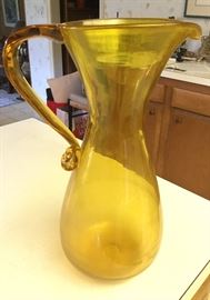 MCM Amber Colored Glass Pitcher