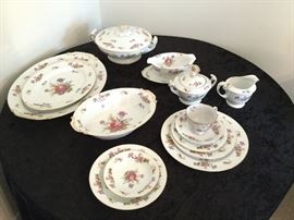 Aladdin "Dresdenia" Fine China, 7 piece place setting, service for 16 plus sugar, creamer, gravy boat, covered casserole dish, 3 platters