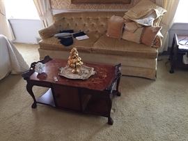 coffee table also has a little bar (cellarette) in it all furniture was kept covered in great shape