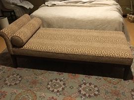 Faux leopard chaise lounge