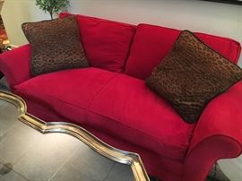 Design Center micro-suede, down-filled sofa- superb!