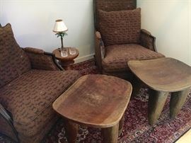 Ethiopian stools carved from one piece of wood