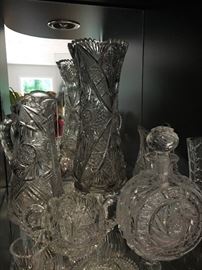 Collection of both Cut and Pressed glass
