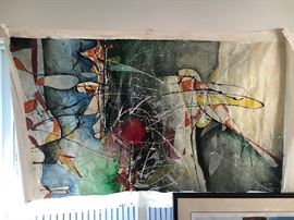 Fabulous, oversized oil on fabric from Cuba 2014. Signed by artist.