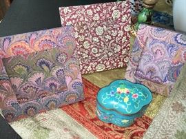 Frames, handmade, Italy. Vintage enamel Chinese trinket box.