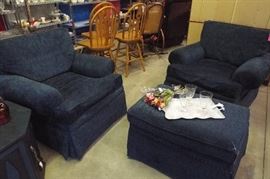 navy blue chairs 99.00 and matching ottomon 35.00