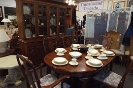 cherry dining table and chairs 325.00 matching hutch is 329.00