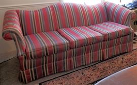 ; Red & Blue Striped Sofa