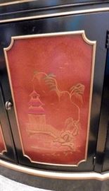 Drexel 6 Drawer, 2 Door Buffett w/Oriental Panels (Matches Table)