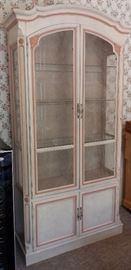 Curio Cabinet w/ Wire Doors & Glass Shelves