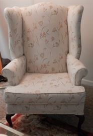 Thomasville Floral Wing-Back Sofa w/2 Matching Wing Back Chair