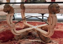 42” Square Glass Top Whicker Cocktail Table