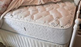 Queen Size White Iron Bed w/Mattress & Box spring