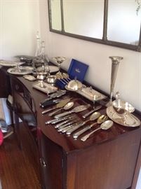 Group of sterling silver and silver plate