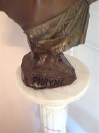 "Phryne" title of bronze bust