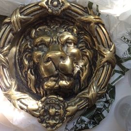 Large lion head door knocker