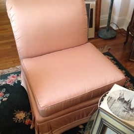 One of a pair of slipperchairs