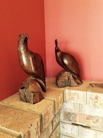 Carved Wood Birds