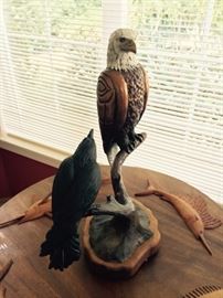 Bronze Sculpture by Roy Peratrovich Eagle & Crow