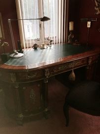 Fab antique reproduction desk with bronze detail