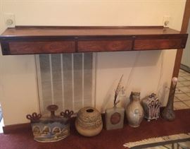 Unusual Mid Century Modern wall mounted desk with three drawers by Arne Hovmand Olsen (Denmark)
