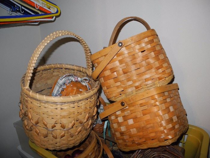 Many baskets including Longaberger and other beautifully made ones